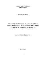 Hoàn thiện pháp luật về nhà giáo ở Việt Nam trong bối cảnh xây dựng Nhà nước pháp quyền xã hội chủ nghĩa và hội nhập quốc tế