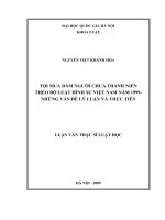 Tôi mua dâm người chưa thành niên theo Bộ luật hình sự Việt Nam năm 1999 - Những vấn đề lý luận và thực tiễn