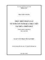 Thực hiện pháp luật về nuôi con nuôi qua thực tiễn tại tỉnh Thừa Thiên Huế