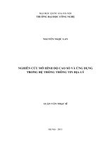 Nghiên cứu mô hình độ cao số và ứng dụng trong hệ thống thông tin địa lý