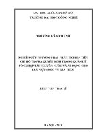 Nghiên cứu phương pháp phân tích đa tiêu chí hỗ trợ ra quyết định trong quản lý tổng hợp tài nguyên nước và áp dụng cho lưu vực sông Vu Gia - Hàn