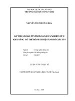 Kỹ thuật giấu tin trong ảnh và nghiên cứu khả năng có thể để phát hiện ảnh có giấu tin