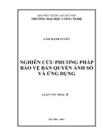 Nghiên cứu phương pháp bảo vệ bản quyền ảnh số và ứng dụng