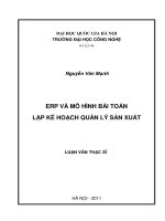 ERP và mô hình bài toán lập kế hoạch quản lý sản xuất