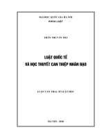 Luật quốc tế và học thuyết can thiệp nhân đạo