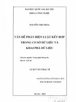 Vấn đề phát hiện luật kết hợp trong cơ sở dữ liệu và khai phá dữ liệu
