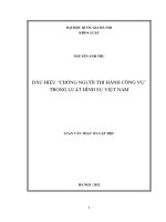 dấu hiện chống người thi hành công vụ trong luật dân sự hình sự việt nam
