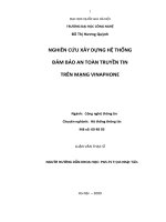 Nghiên cứu xây dựng hệ thống đảm bảo an toàn truyền tin trên mạng Vinaphone