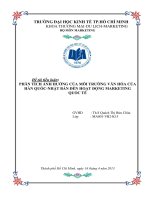 CHIẾN LƯỢC MARKETING 4P & XÂM NHẬP THỊ TRƯỜNG Ở HÀN QUỐC-NHẬT BẢN DỰA VÀO NÉT TƯƠNG ĐỒNG & KHÁC BIỆT VỀ VĂN HÓA