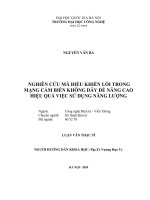 Nghiên cứu mã điều khiển lỗi trong mạng cảm biến không dây để nâng cao hiệu quả việc sử dụng năng lượng