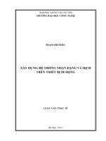 Xây dựng hệ thống nhận dạng và dịch trên thiết bị di động