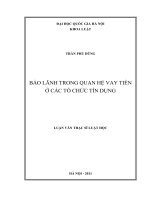 Bảo lãnh trong quan hệ vay tiền ở các tổ chức tín dụng