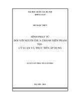 Hình phạt tù đối với người chưa thành niên phạm tội - lý luận và thực tiễn áp dụng
