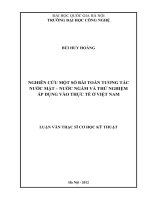 Nghiên cứu một số bài toán tương tác nước mặt - nước ngầm và thử nghiệm áp dụng vào thực tế ở Việt Nam