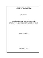 Nghiên cứu một số phương pháp bảo mật và xác thực bản quyền ảnh số