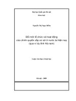 Đổi mới tổ chức và hoạt động của chính quyền cấp cơ sở ở nước ta hiện nay (Qua ví dụ tỉnh Hà Nam)