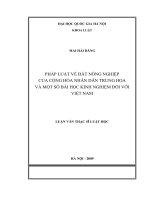 Pháp luật về đất nông nghiệp của Cộng hòa nhân dân Trung Hoa và một số bài học kinh nghiệm đối với Việt Nam