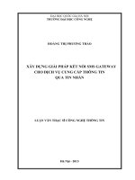 Xây dựng giải pháp kết nối SMS gateway cho dịch vụ cung cấp thông tin qua tin nhắn