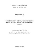 Vấn đề xác thực trên mạng truyền thông không dây dựa trên hệ mật đường cong Elliptic