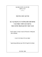 Sự vận dụng tư tưởng Hồ Chí Minh vào thực tiễn xây dựng nhà nước pháp quyền Việt Nam