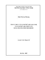 Tối ưu truy vấn cơ sở dữ liệu quan hệ và cơ sở dữ liệu phân tán bằng phương pháp Heuristic