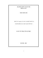 Dịch vụ Logistics và các cam kết mở cửa thị trường của Việt Nam với WTO