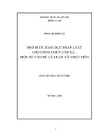 Phổ biến, giáo dục pháp luật cho công chức cấp xã - Một số vấn đề lý luận và thực tiễn