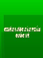 Bài giảng môn marketing quốc tế Chiến lược sản phẩm quốc tế