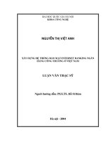 Xây dựng hệ thống bảo mật internet banking ngân hàng công thương ở Việt Nam