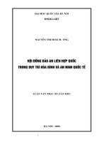 Hội đồng bảo an Liên Hợp Quốc trong duy trì hòa bình và an ninh quốc tế