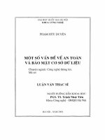 Một số vấn đề về an toàn và bảo mật cơ sở dữ liệu