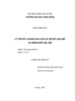 Lý thuyết chuẩn hóa của cơ sở dữ liệu mờ và ngôn ngữ SQL mờ