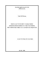 Pháp luật về tổ chức và hoạt động kinh doanh bảo hiểm của Việt Nam trong tiến trình thực hiện các cam kết gia nhập WTO