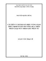 Cải tiến và đánh giá hiệu năng giao thức định tuyến đi vòng dựa trên phân loại nút theo góc phần tư