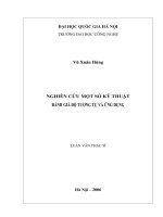 Nghiên cứu một số kỹ thuật đánh giá độ tương tự và ứng dụng
