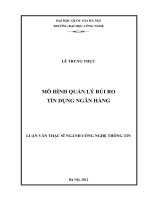Mô hình quản lý rủi ro tín dụng ngân hàng