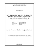 Kết hợp mô hình học máy thống kê với mô hình học dựa trên luật đề khử nhập nhằng nghĩa từ tiếng Việt