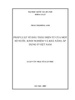 Pháp luật về đấu thầu điện tử của một số nước, kinh nghiệm và khả năng áp dụng ở Việt Nam