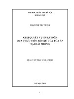 Giải quyết vụ án ly hôn qua thực tiễn xét xử của Tòa án tại Hải Phòng