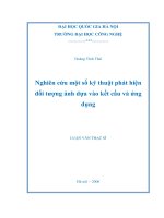Nghiên cứu một số kỹ thuật phát hiện đối tượng ảnh dựa vào kết cấu và ứng dụng