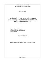 Chuẩn hóa và xác định mối quan hệ giữa các cụm từ, tìm và lấy thông tin liên quan đến cụm từ