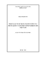 Pháp luật về sử dụng nguồn nước của Trung Quốc và bài học kinh nghiệm cho Việt Nam