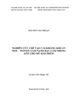 Nghiện cứu chế tạo vải kháng khuẩn non - woven tẩm nano bạc làm miếng lót cho mũ bảo hiểm