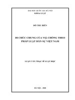 Di chúc chung của vợ, chồng theo pháp luật dân sự Việt Nam