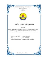 Hoàn thiện kế toán bán hàng và xác định kết quả bán hàng tại Công ty TNHH Kim Sơn Toàn