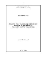 Phương pháp tạo giả định tối thiểu áp dụng để kiểm chứng phần mềm hướng thành phẩm