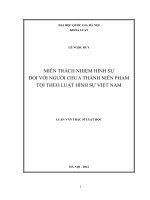 Miễn trách nhiệm hình sự đối với người chưa thành niên phạm tội theo luật hình sự Việt Nam