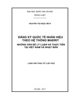 Đăng ký quốc tế nhãn hiệu theo hệ thống mađrit những vấn đề lý luận và thực tiễn tại Việt Nam và Nhật Bản