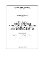 Các yêu cầu đối với quyết định của các cơ quan hành chính nhà nước Việt Nam trong giai đoạn hiện nay