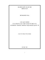 Các quy định của pháp luật Việt Nam về dịch vụ internet trong thời kỳ hội nhập quốc tế
